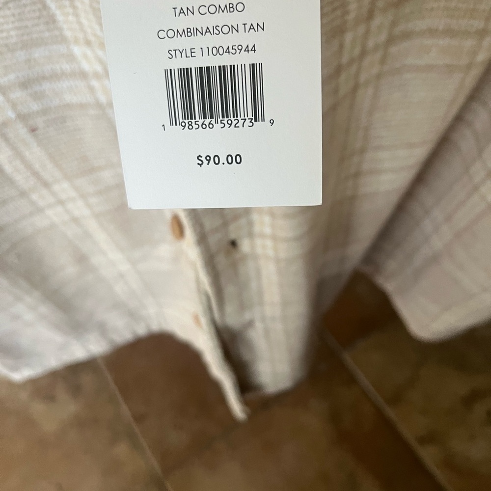 Plaid Button-Up Shirt in Beige - Picture 3 of 6